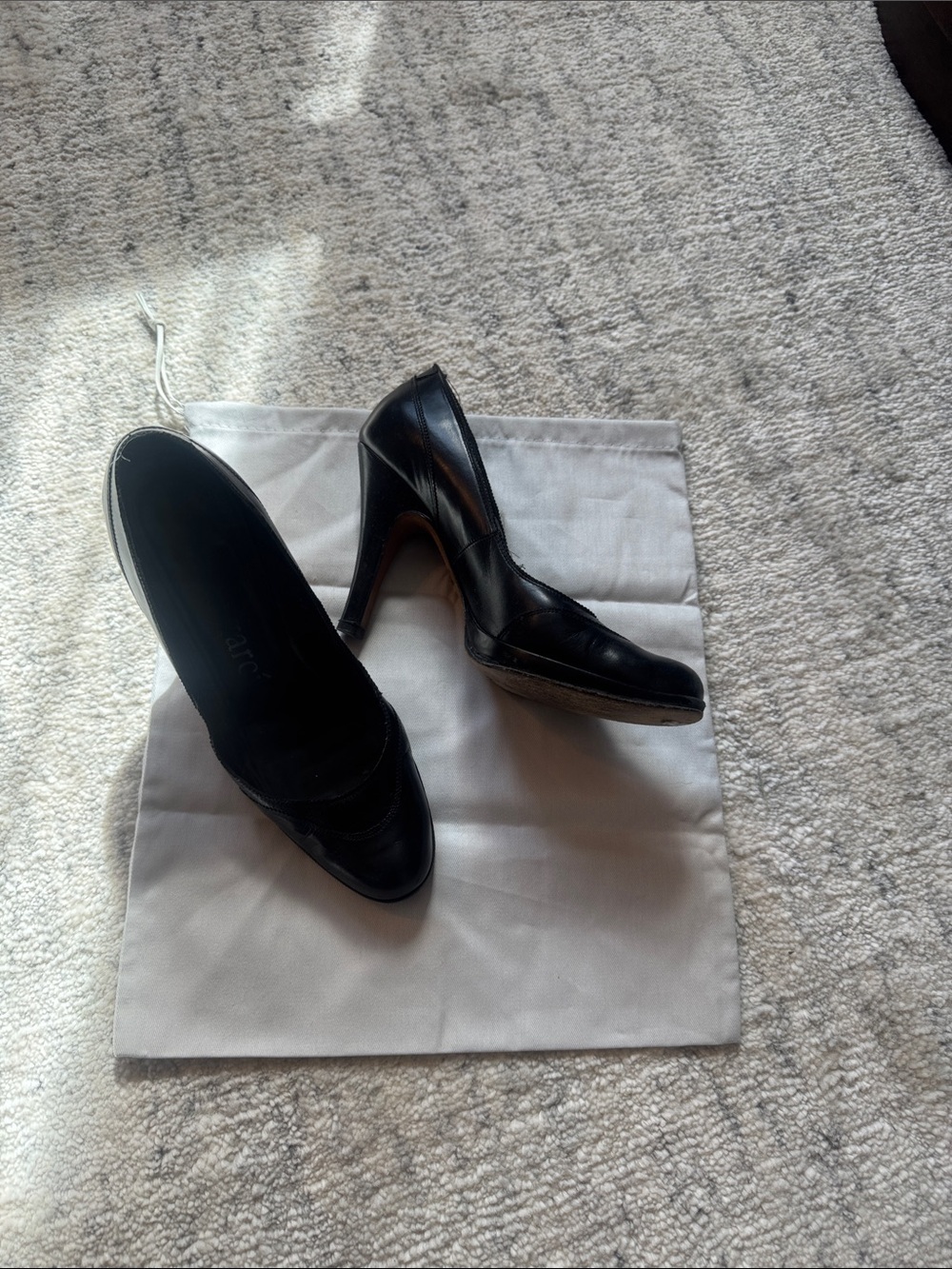 Pedro Garcia Black Leather High-Heel Pumps